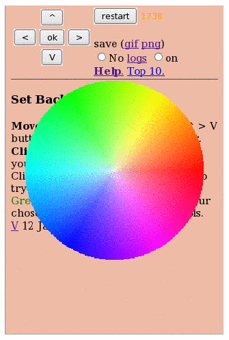 HSV colour wheel on bgcolor.html