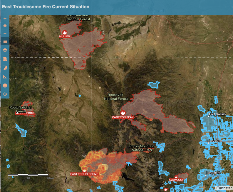 East Troublesome Fire 27 October colorado usa fort collins estes park fall 2020