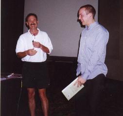 Collecting prize from Darrell Whitley